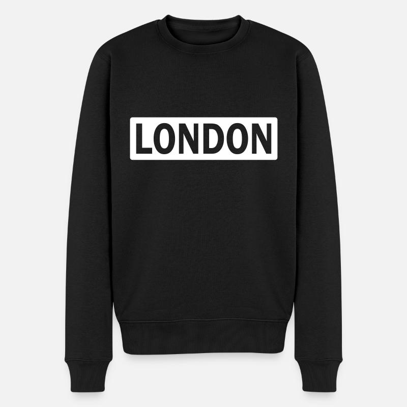 London - Männer Premium Bio Pullover - Schwarz
