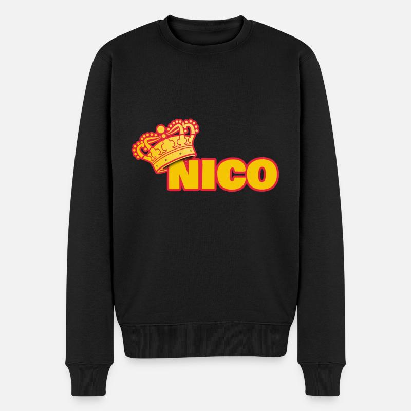 Krone Nico - Männer Premium Bio Pullover - Schwarz