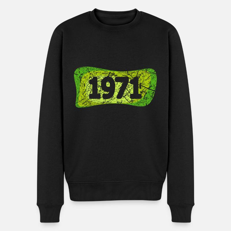 1971 - Männer Premium Bio Pullover - Schwarz