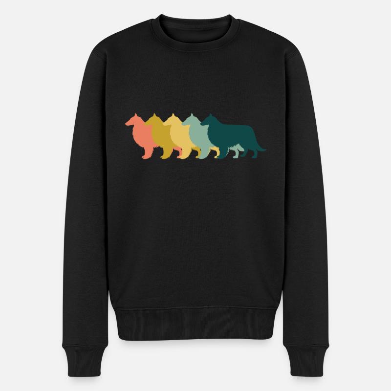 Shetland Sheepdog Rétro - Pull Premium bio Homme - noir