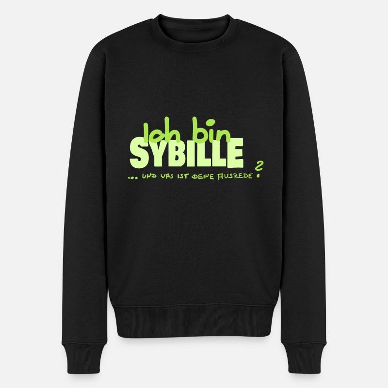 Namenschild Sybille - Männer Premium Bio Pullover - Schwarz