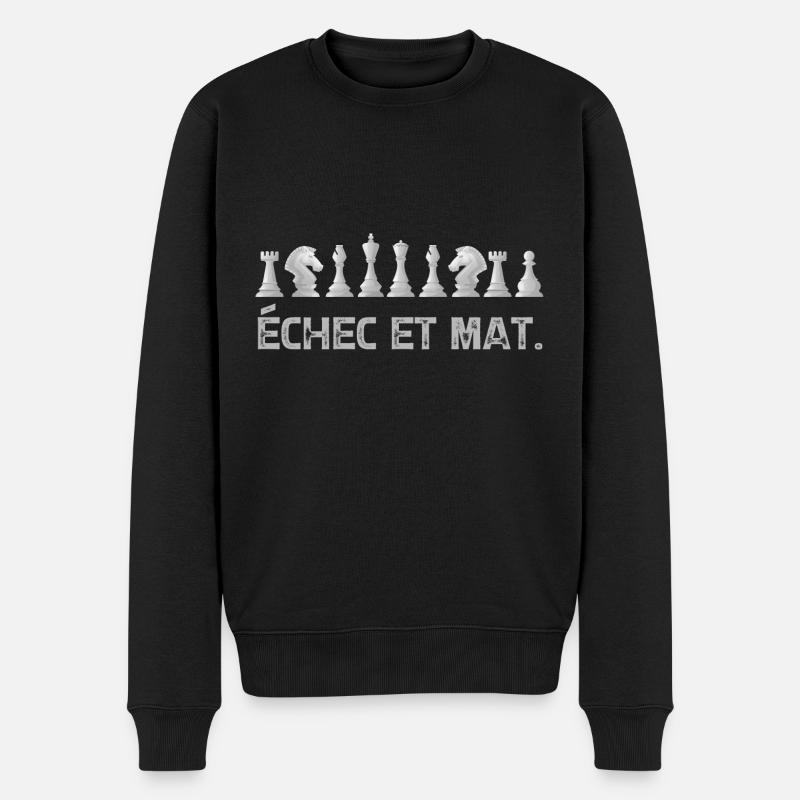Schachspieler Geschenk, Schachmatt - Männer Premium Bio Pullover - Schwarz