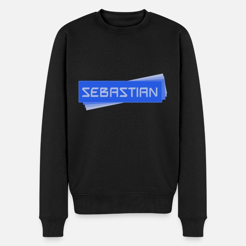 Vorname Sebastian - Männer Premium Bio Pullover - Schwarz
