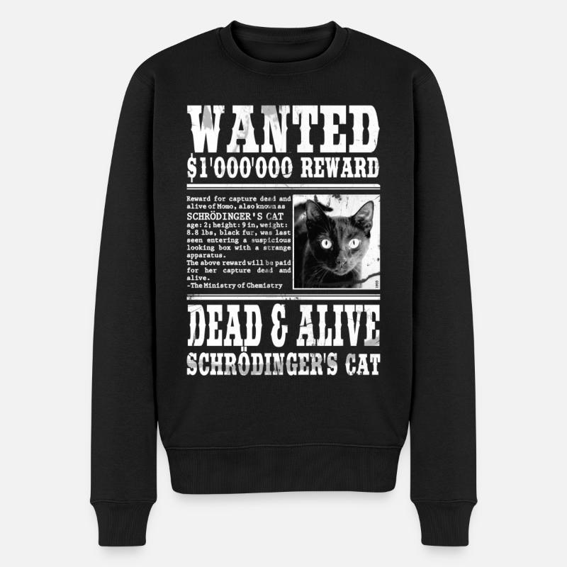 le chat de schrödinger blanc - Pull Premium bio Homme - noir