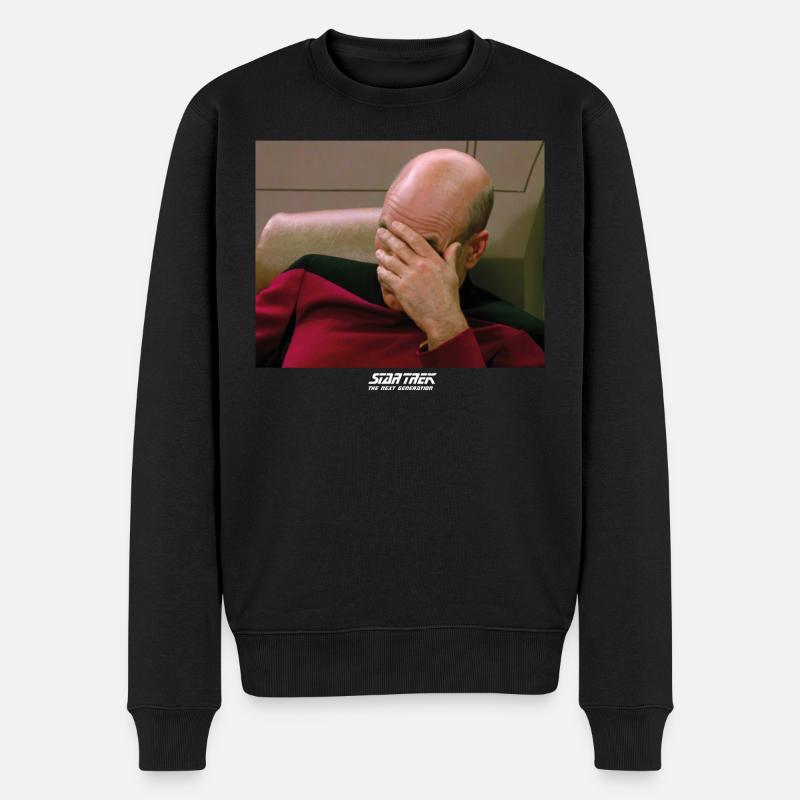 Star Trek The Next Generation Picard Facepalm - Männer Premium Bio Pullover - Schwarz