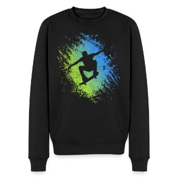 Skaten Skateboarding Tricks Skateboard Skater - Männer Premium Bio Pullover - Schwarz - Vorne - Nico (187cm)