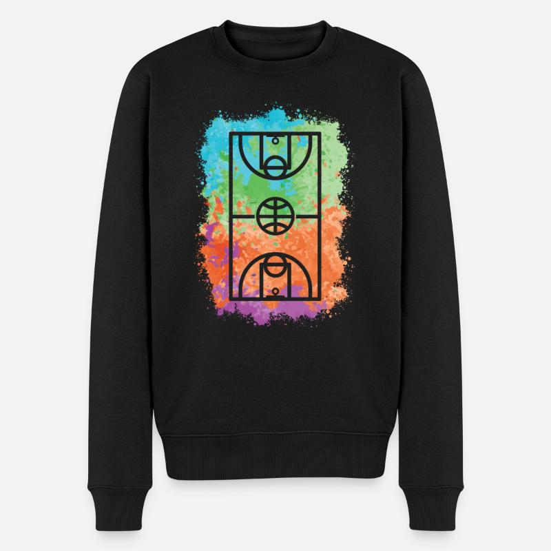 Basketball Platz Trainer Basketballer - Männer Premium Bio Pullover - Schwarz