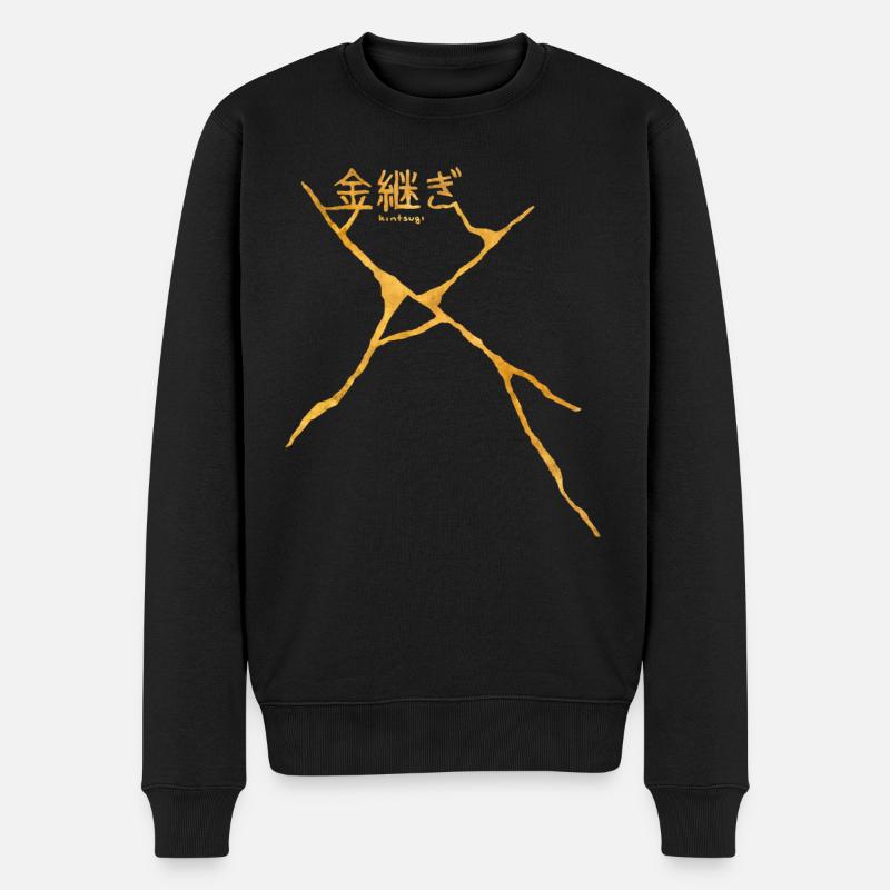 Kintsugi - Männer Premium Bio Pullover - Schwarz