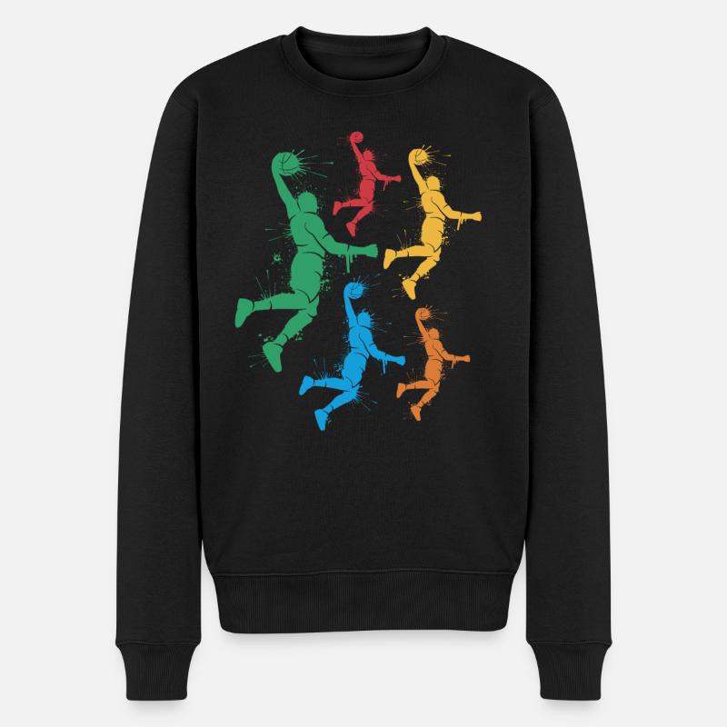 Basketballer Jungen Basketball Kinder - Männer Premium Bio Pullover - Schwarz