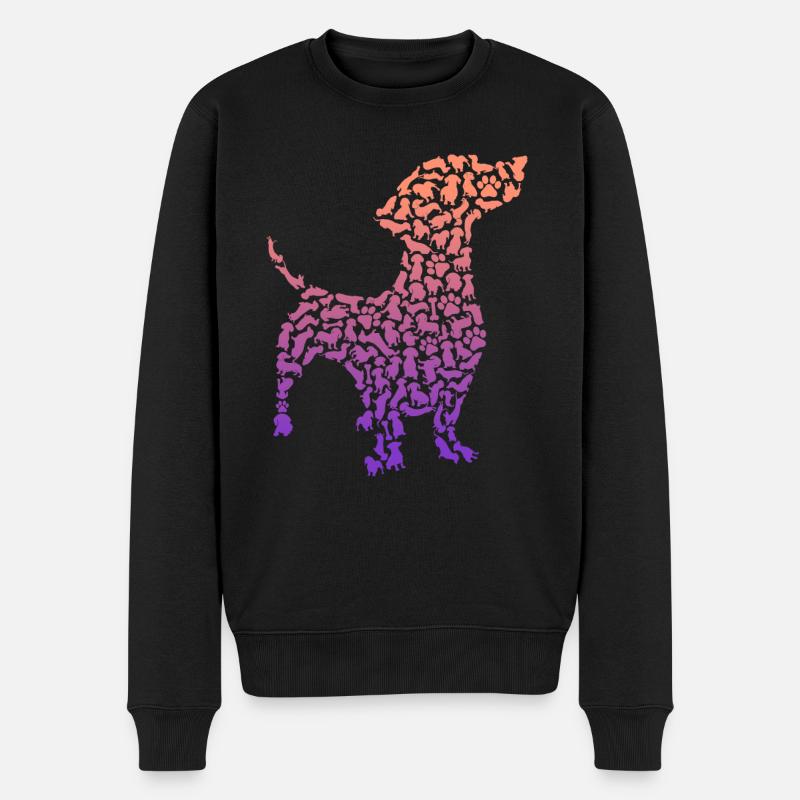 Dackel Mama Dachshund Liebhaber Frauen Teckel - Männer Premium Bio Pullover - Schwarz