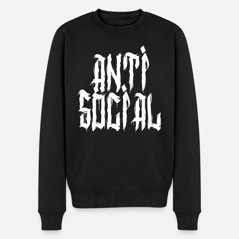 AntiSocial III W - Männer Premium Bio Pullover - Schwarz