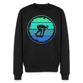 Schwimmer Schwimmen Schwimmsport Schwimm Herren - Männer Premium Bio Pullover - Schwarz - Vorne - Nico (187cm)