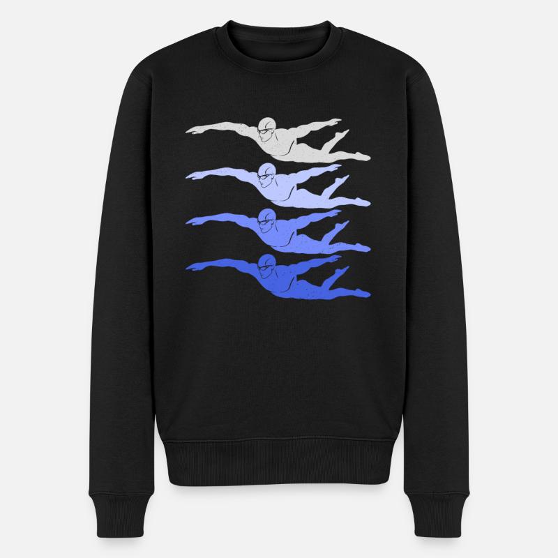 Schwimmen Schwimmsport Schwimm Schwimmer Jungen - Männer Premium Bio Pullover - Schwarz