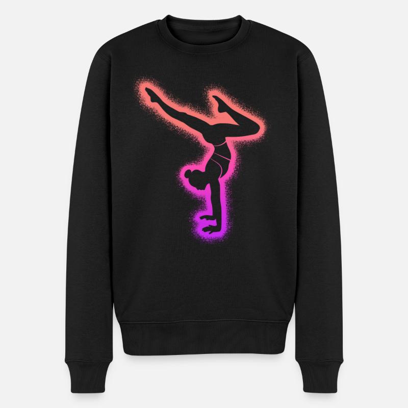 Turnerin Gymnastik Handstand Damen Mädchen Turnen - Männer Premium Bio Pullover - Schwarz