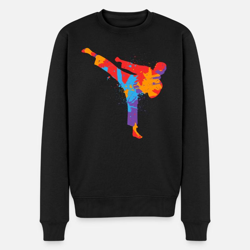 Taekwondo Bunt Kampfsport Herren Jungen Karate - Männer Premium Bio Pullover - Schwarz