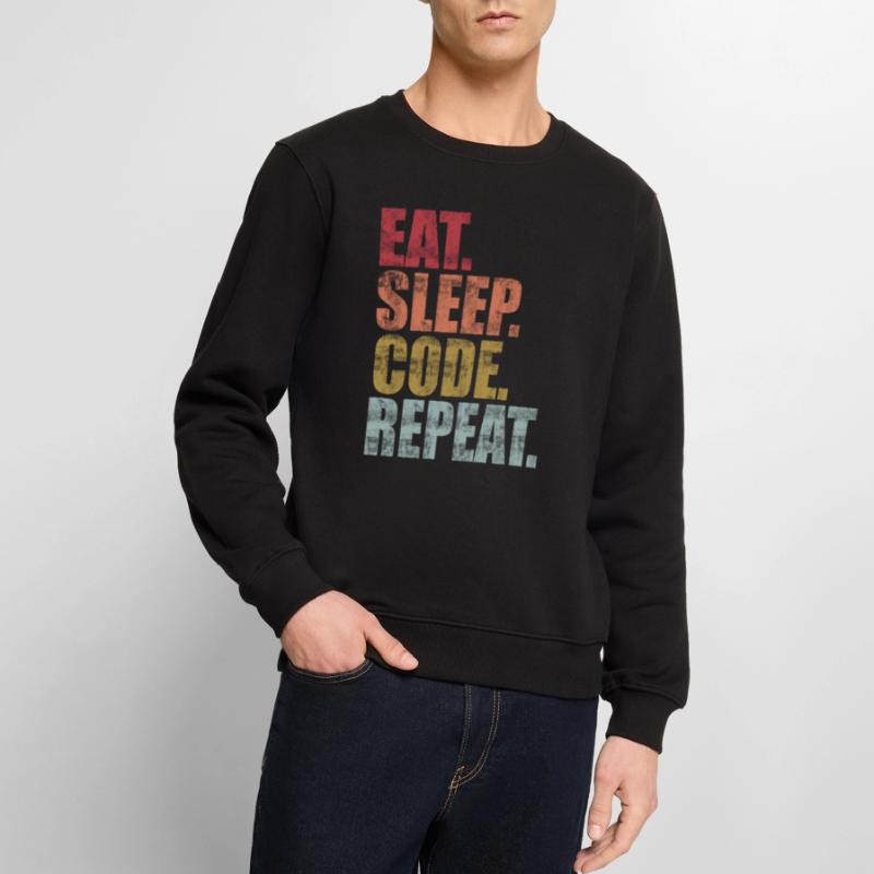 Eat Sleep Code Repeat Männer Premium Bio Pullover
