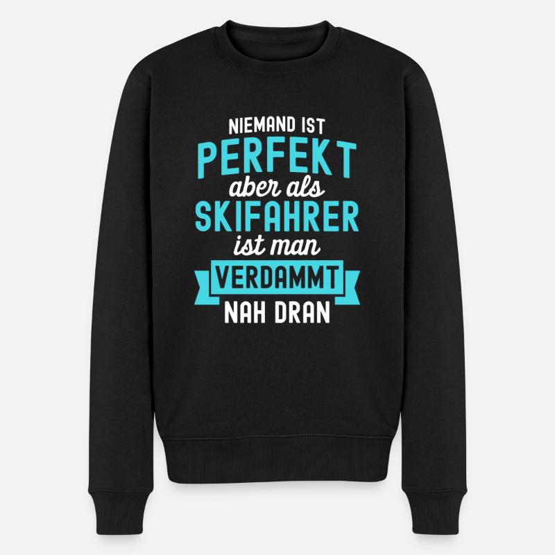 Skifahren - Männer Premium Bio Pullover - Schwarz