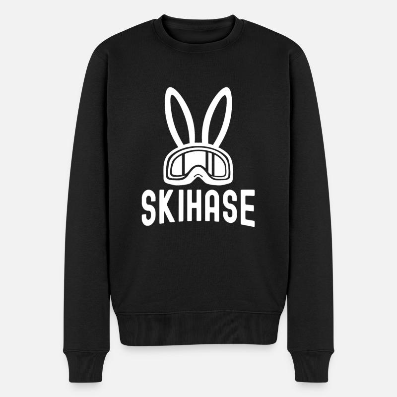 Skihase - Männer Premium Bio Pullover - Schwarz