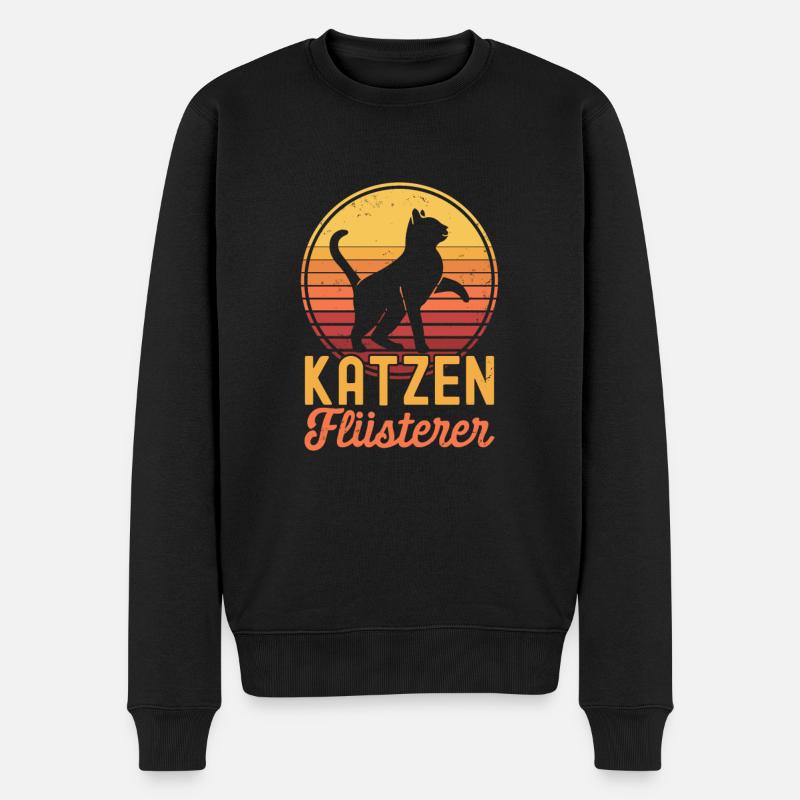 Katzenflüsterer - Männer Premium Bio Pullover - Schwarz