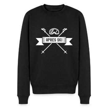Apres Ski - Männer Premium Bio Pullover - Schwarz - Vorne - Nico (187cm)