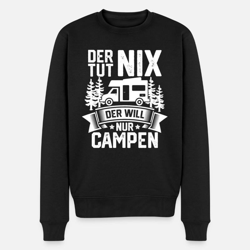 Campen Wohnmobil Camper Geschenk - Männer Premium Bio Pullover - Schwarz
