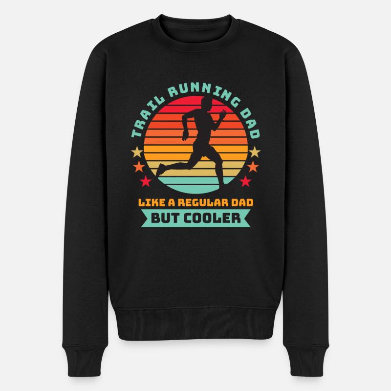 Trail Running Far - Regelmæssig far, men køligere Sort B - Økologisk premium-sweatshirt til mænd - sort