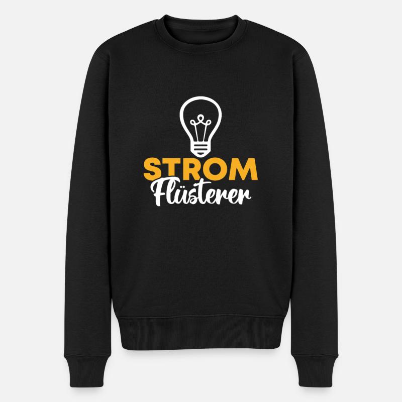 Strom Flüsterer Lustiges Elektriker Geschenk - Männer Premium Bio Pullover - Schwarz
