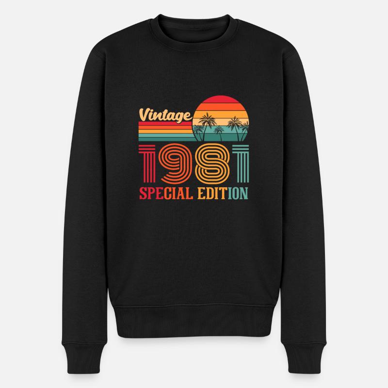 40. Geburtstag Baujahr 1981 Geschenkidee - Männer Premium Bio Pullover - Schwarz