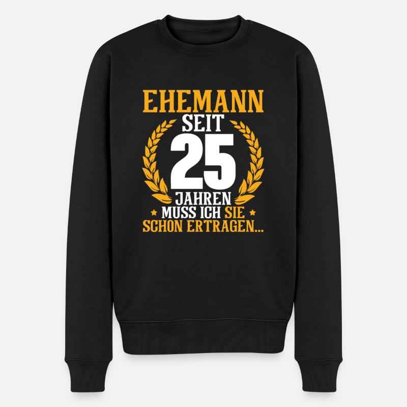 Ehemann seit 25 Jahren Silberhochzeit Geschenkidee - Männer Premium Bio Pullover - Schwarz