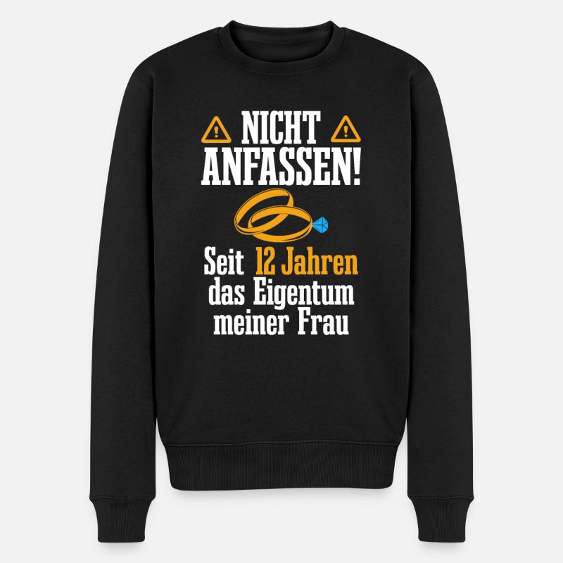 Nickelhochzeit Ehemann 12. Hochzeitstag Geschenk - Männer Premium Bio Pullover - Schwarz