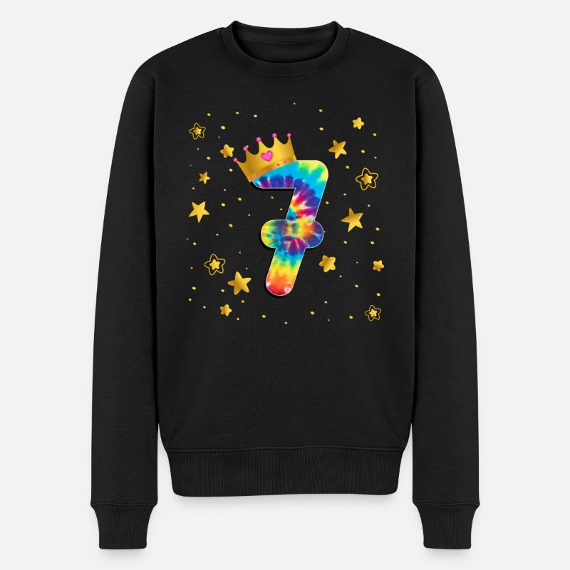 Teinture d’anniversaire colorée 7 ans filles 7. - Pull Premium bio Homme - noir
