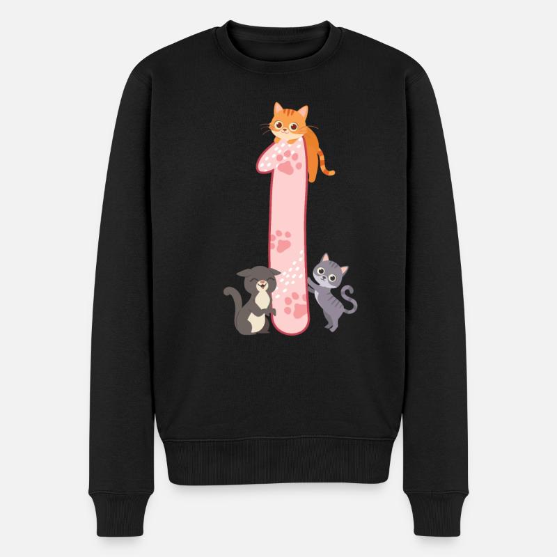 1er anniversaire Fille Chat - Pull Premium bio Homme - noir