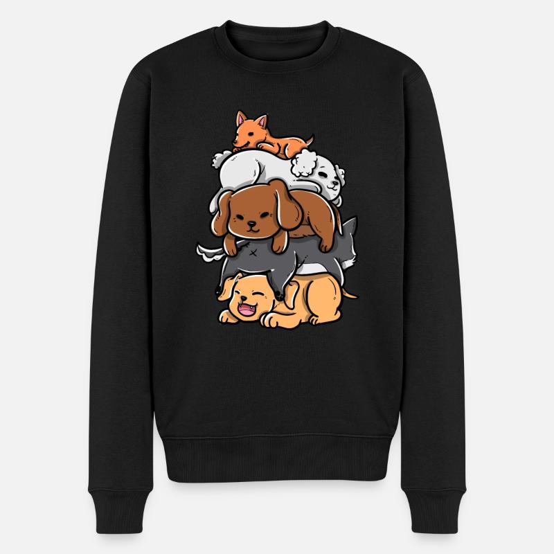 Sleeping Dogs Stack Anime Kawaii Puppy - Pull Premium bio Homme - noir