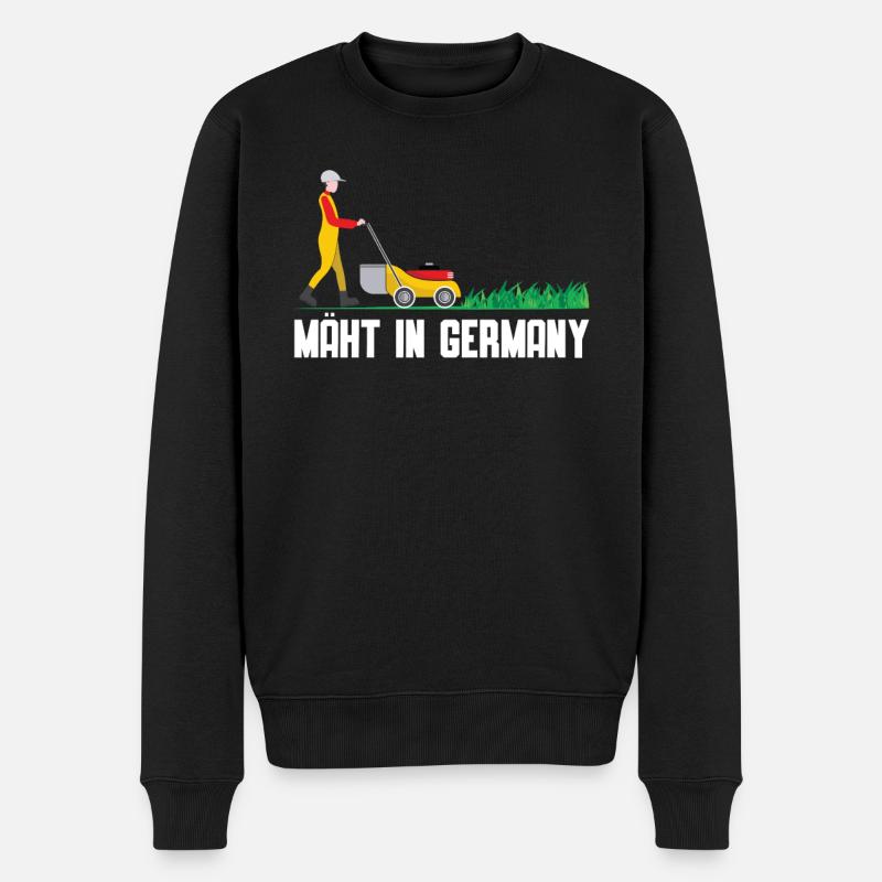 Mäht In Germany Rasenmäher Mäht - Männer Premium Bio Pullover - Schwarz