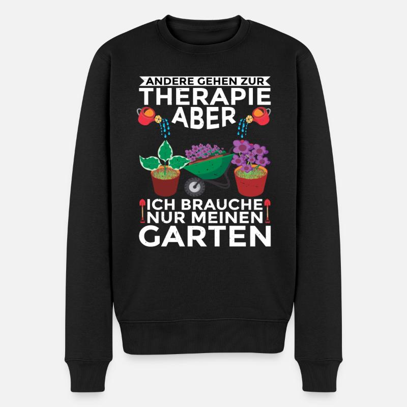Andere Gehen Zur Therapie Ich Brauche Nur Einen - Männer Premium Bio Pullover - Schwarz