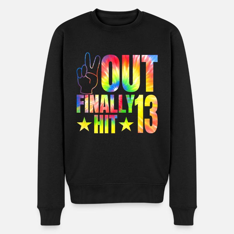 Endlich Hit 13-jährige Zelebrant 13. - Männer Premium Bio Pullover - Schwarz