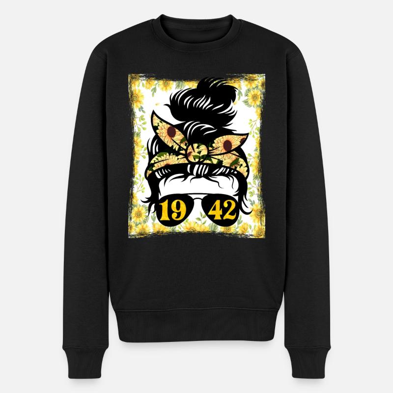 Sunflower Mama Née 1942 Anniversaire - Pull Premium bio Homme - noir