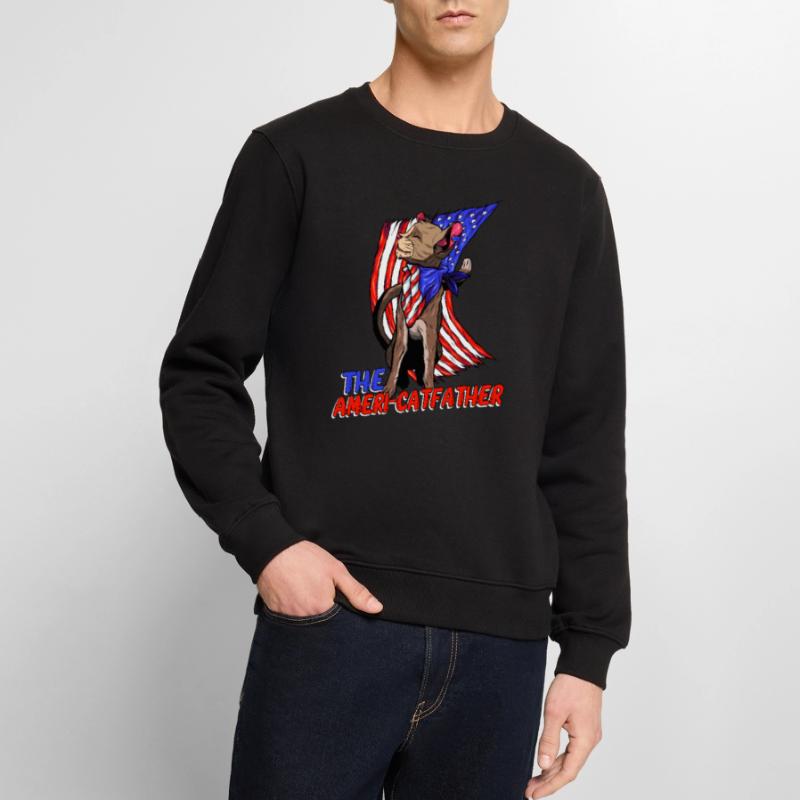 Ameri-catfather July 4 Independence Day Men's Premium Organic Jumper