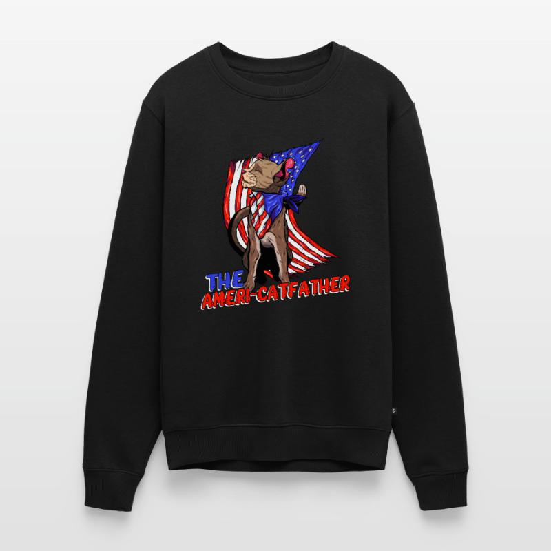 Ameri-catfather July 4 Independence Day Men's Premium Organic Jumper
