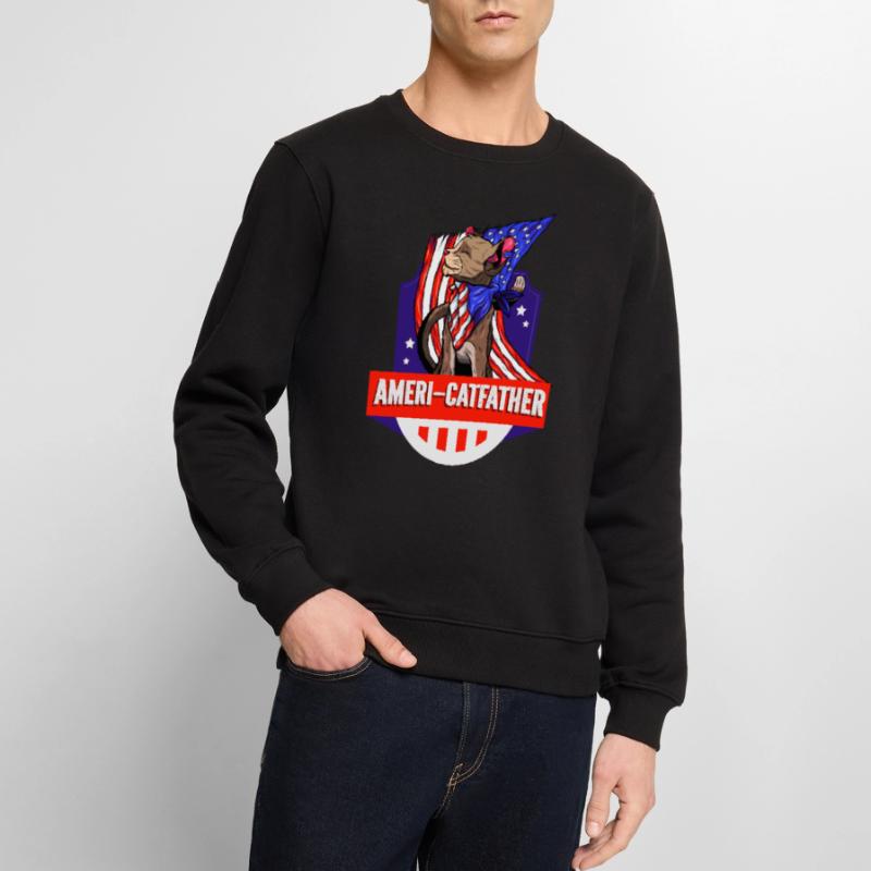 Ameri-catfather July 4 Independence Day Men's Premium Organic Jumper