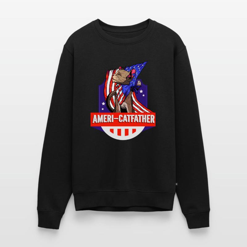 Ameri-catfather July 4 Independence Day Men's Premium Organic Jumper