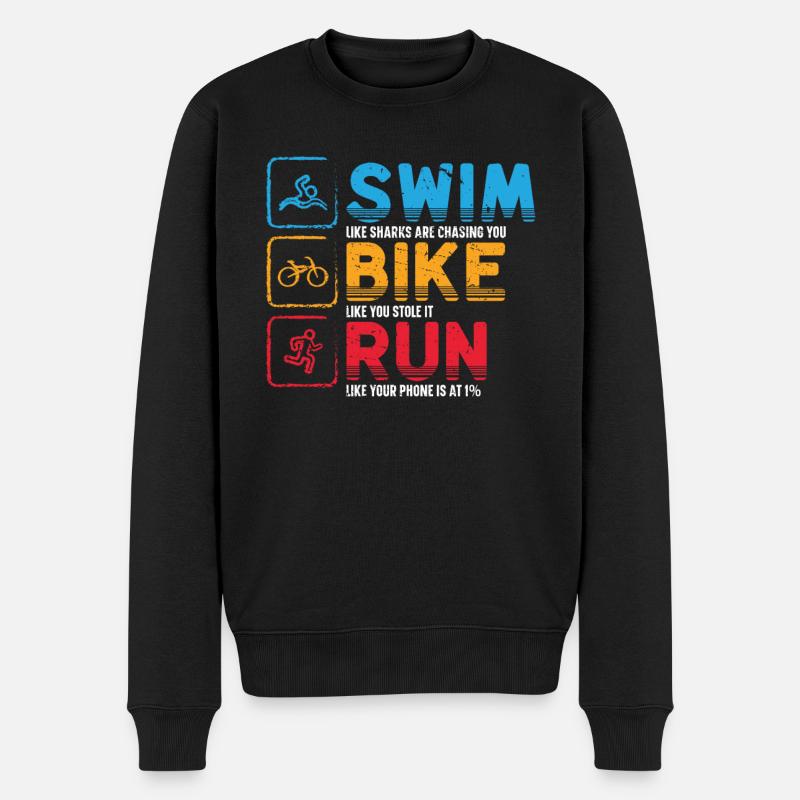 Natation Cyclisme Course Triathlon Athlète - Pull Premium bio Homme - noir