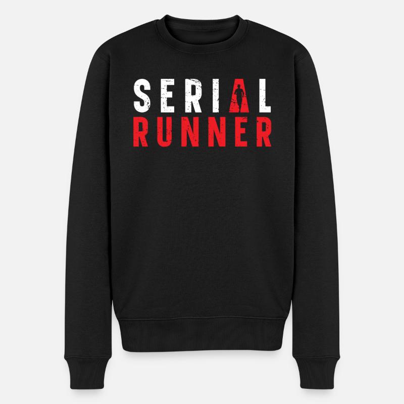 Serienläuferin Marathon-bekleidung - Männer Premium Bio Pullover - Schwarz