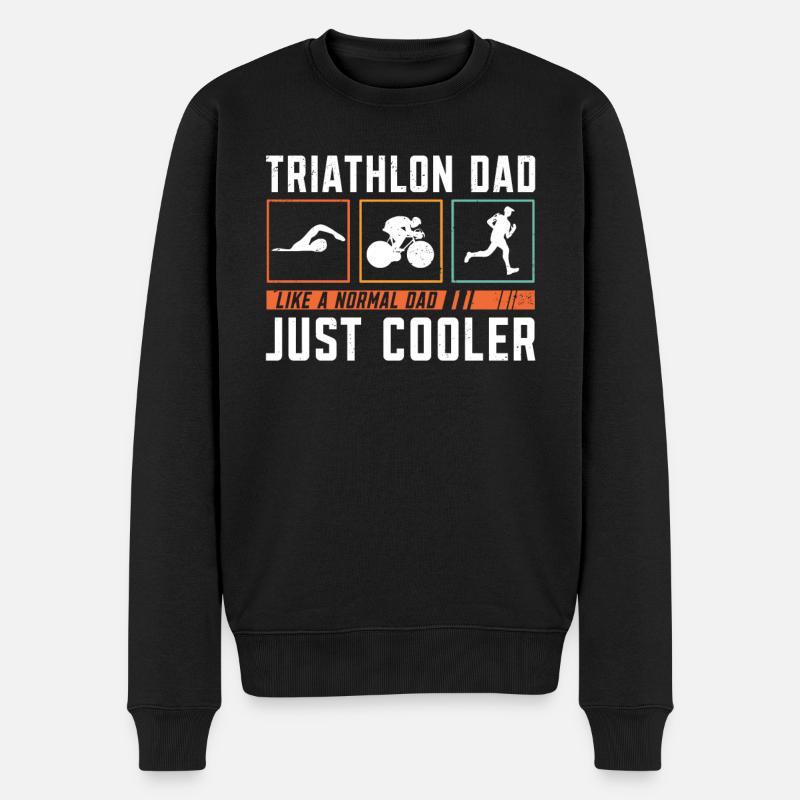 Père du triathlon Athlètes de triathlon Natation - Pull Premium bio Homme - noir