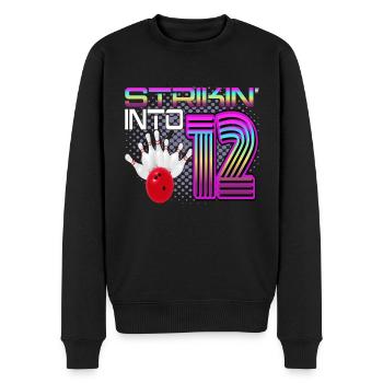 Striking Into 12 Bowling Bowler 12. Geburtstag - Männer Premium Bio Pullover - Schwarz - Vorne - Nico (187cm)