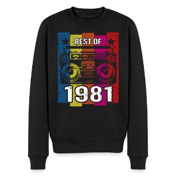 Best Of 1981 Stereo Radio Cassette Player - Men's Premium Organic Jumper - black - Front - Nico (187cm)