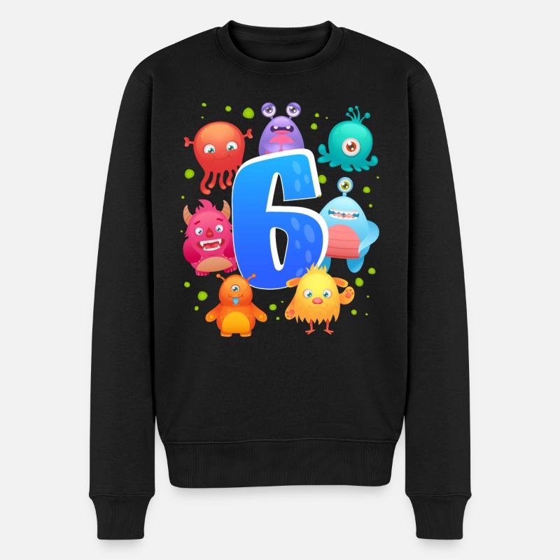 6. Geburtstag | Monster Geburtstag | Monster - Männer Premium Bio Pullover - Schwarz