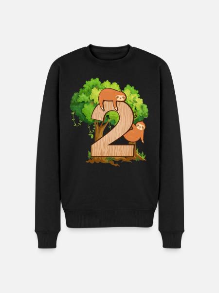 2nd birthday | Sloth birthday | Sloth - Men's Premium Organic Jumper - black