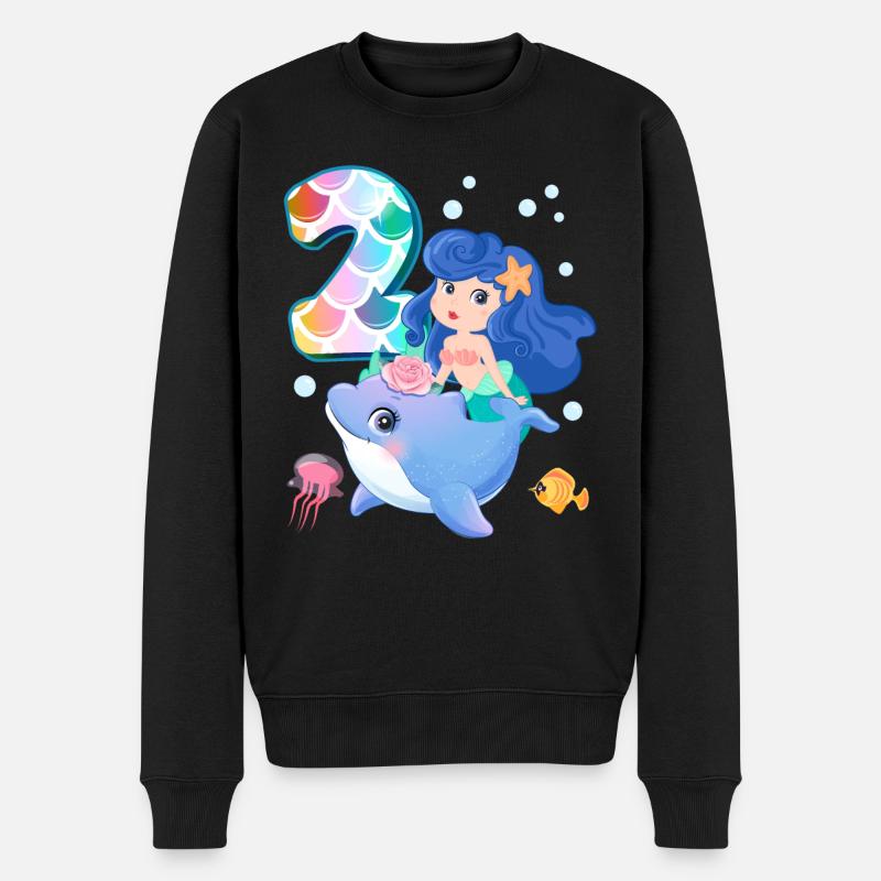 2ème anniversaire | Anniversaire de sirène | - Pull Premium bio Homme - noir