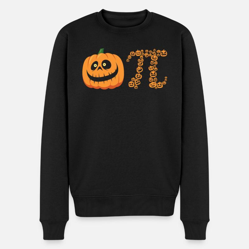 Pi-symbol Spooky Pumpkin Monsters - Männer Premium Bio Pullover - Schwarz